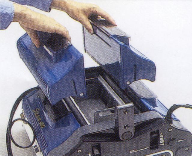 Accessible dual water tanks of the Duplex commercial cleaning machine.