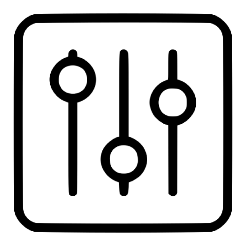 Icon illustrating the control panel functionality offered by Duplex Cleaning Machines