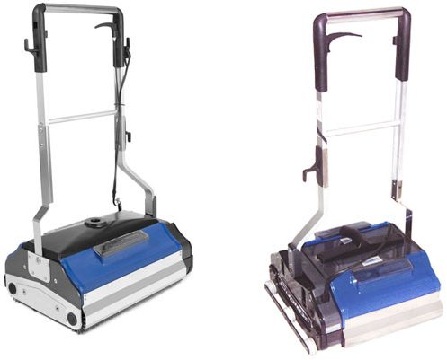 Duplex's support team servicing an escalator cleaning machine.