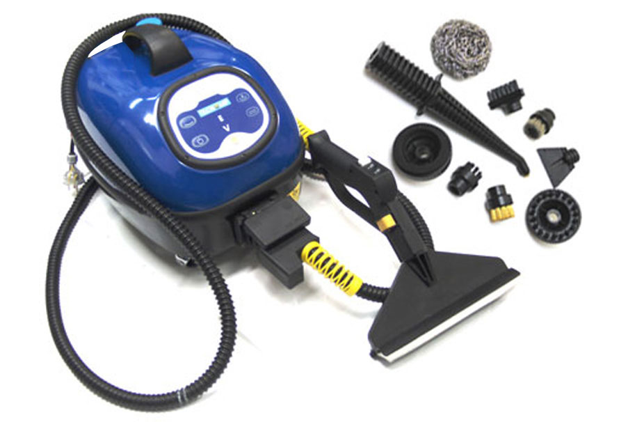 The Jetsteam Evo Water steam cleaner, featuring industrial-strength tools for tackling the toughest cleaning tasks.