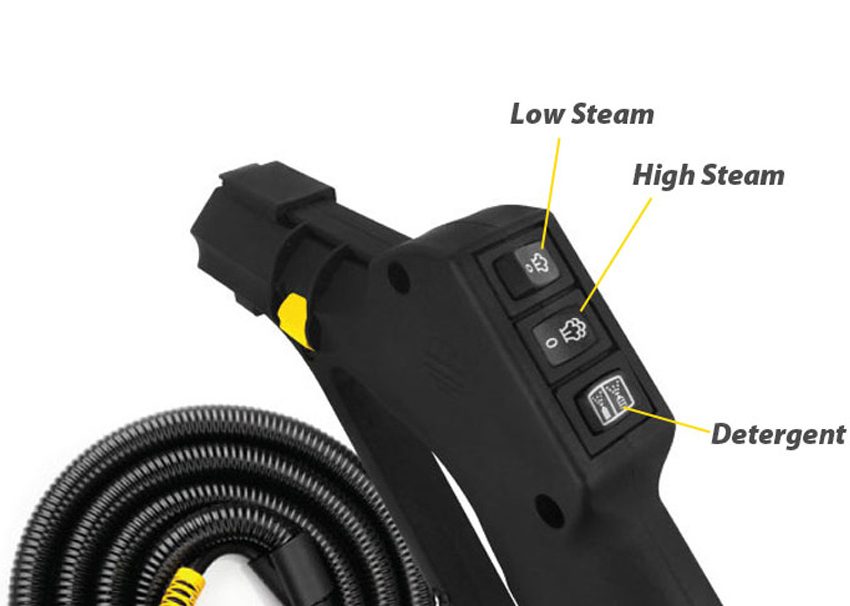 The Jetsteam Evo Detergent steam cleaner, designed for total control over steam cleaning tasks, ensuring optimal results on every surface.