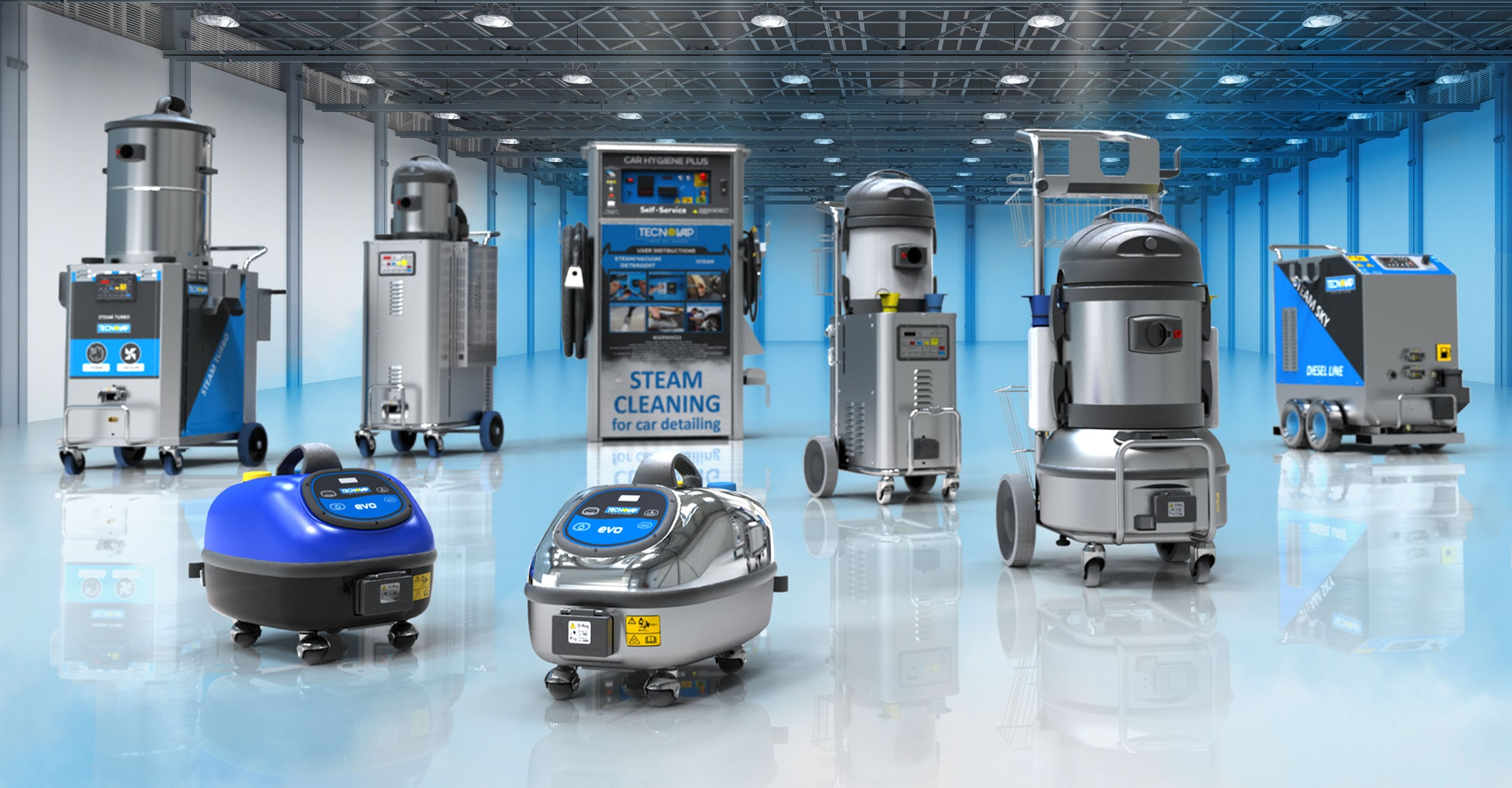 Main view of a commericial steam cleaning machines by Duplex Cleaning Machines.