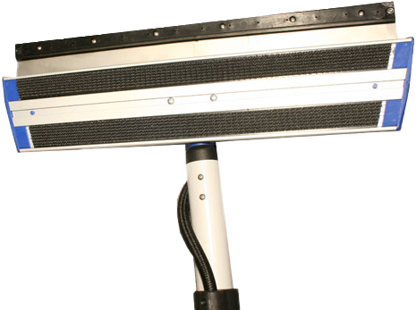 Close-up image of the velcro head of the steam mop.