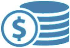 Cost-saving measurement icon highlighting the Duplex Lithium Hybrid's ability to reduce operational costs through minimal waste, fewer chemicals, and reduced water usage in commercial floor steam cleaning.