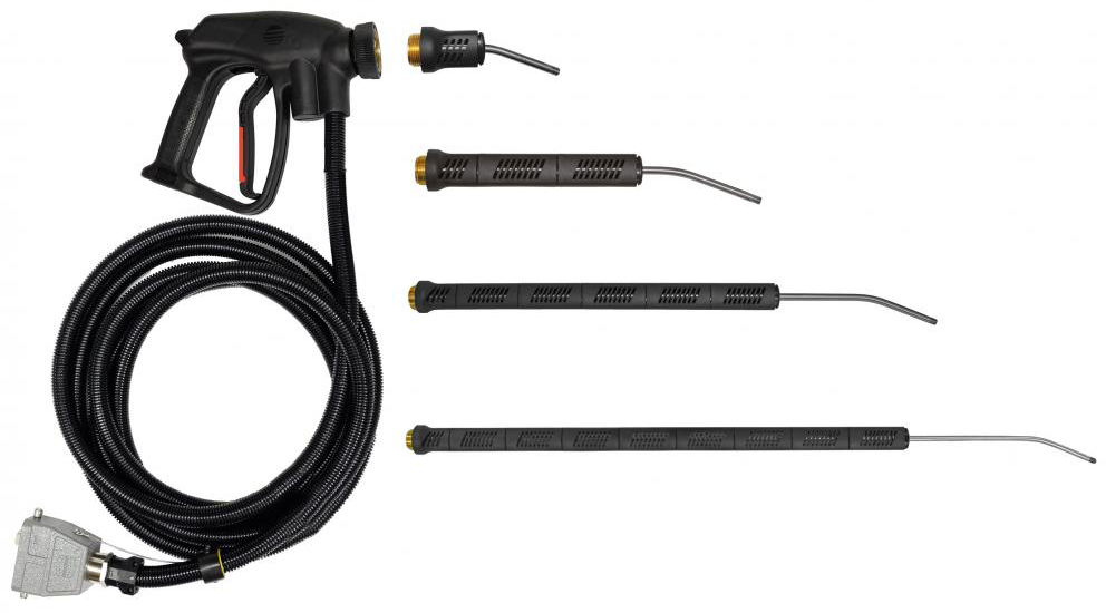 Geyser 1 Kit for the Duplex Commercial and Industrial Vacuum Cleaners. Steam accessories are designed for high temperatures, rated at 10 bar and 180°C, ideal for industrial and professional purposes.