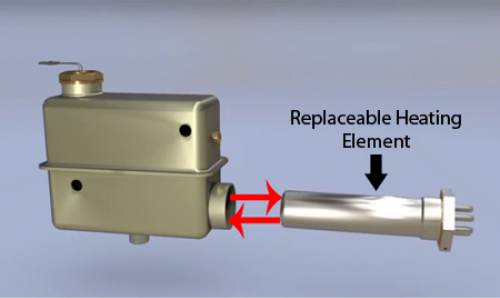 Image of a replaceable heating element used in Duplex cleaning machines.