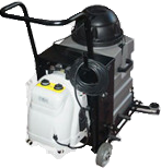 The Bacvac 50 Steam in action, showcasing its exceptional steam cleaning capabilities in a commercial setting.