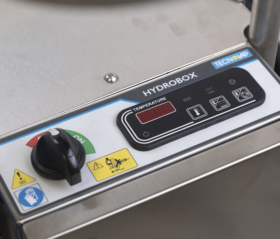 Close-up of the user-friendly interface on the Hot Hydro Pressure Washer, showcasing intuitive controls for efficient operation.