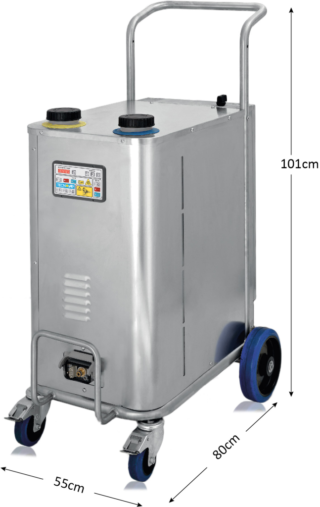 Detailed dimensions of the Jetsteam Force, showcasing its compact design and space efficiency for enhanced usability in various cleaning environments.