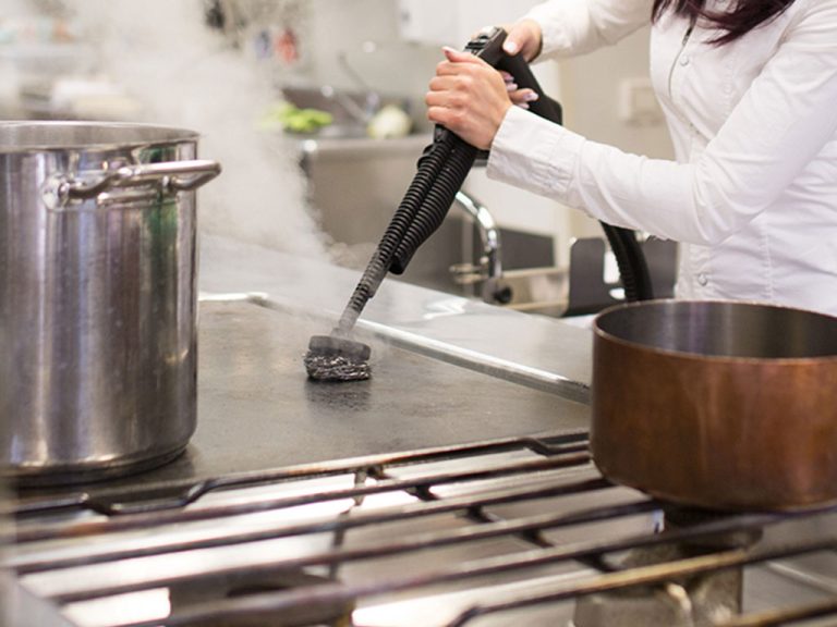 Image showcasing Duplex's steam cleaning solutions for kitchens and cooking facilities in caravan parks, ensuring cleanliness and hygiene.