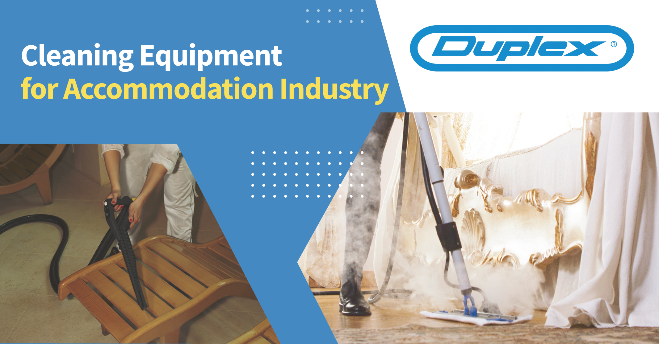 High-quality cleaning equipment from Duplex Cleaning Machines tailored for the accommodation sector.