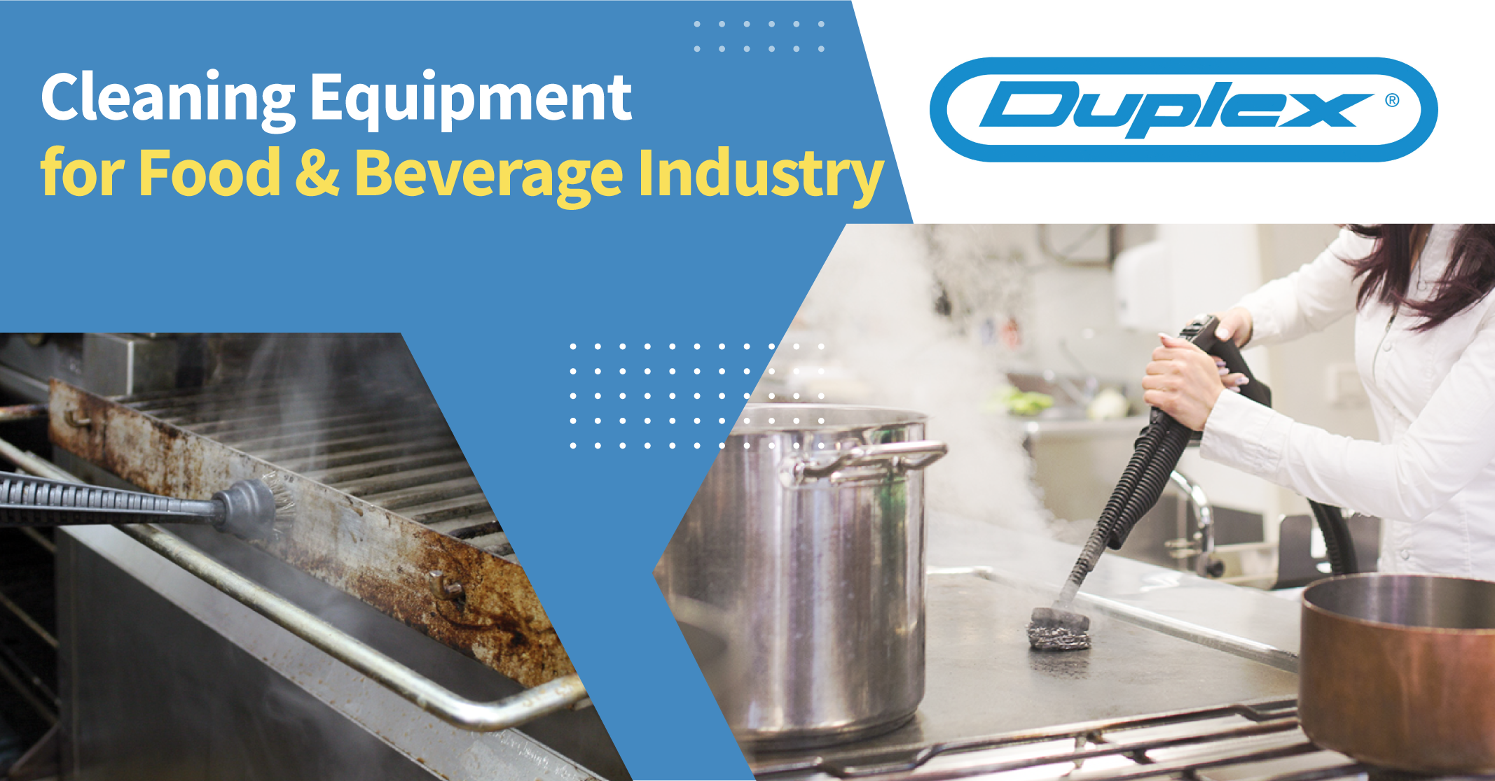 Banner image showcasing Duplex Cleaning Machines' innovative cleaning solutions tailored for the food and beverage industry.