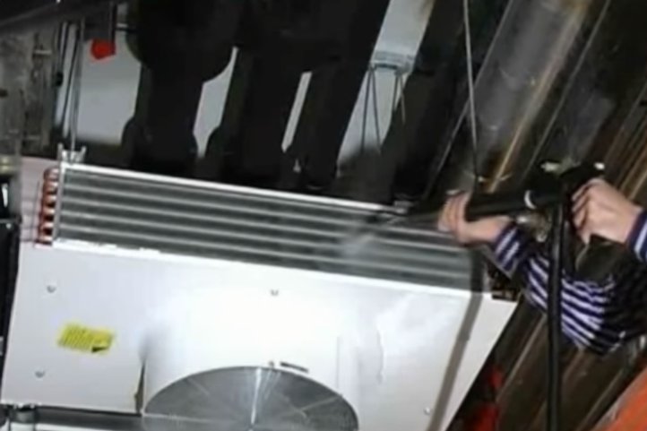 Image showing the Duplex industrial steam cleaning machines effectively degreasing vents, blinds, and air conditioner fins, eliminating the need for harsh chemicals.