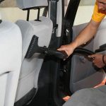Image showcasing Duplex Cleaning Machines' specialised techniques for cleaning textile upholstery in automotive interiors.