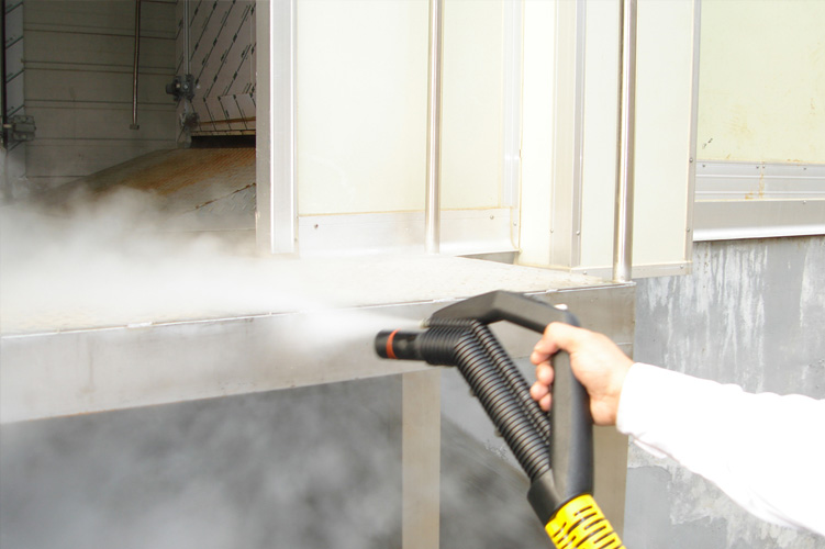 Image displaying Duplex's steam cleaning technology used for sanitising exterior surfaces of apiaries, ensuring a safe and chemical-free environment.