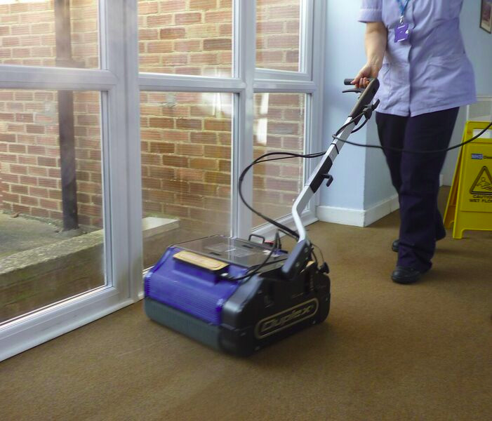 Image showcasing Duplex Cleaning Machines' range of cleaning equipment, ideal for a variety of surfaces such as carpet floors, hard floors, tiled surfaces, and walls in function centres.