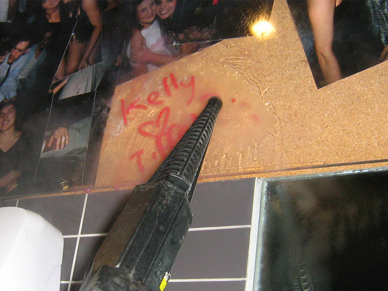 Image depicting Duplex Cleaning Machines' method for quickly and effectively removing graffiti in nightclub settings, ensuring a clean and welcoming environment.