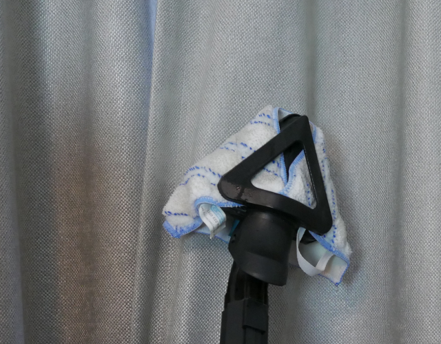 Image displaying Duplex Cleaning Machines' specialised approach to cleaning curtains and drapes in salon environments, ensuring freshness and hygiene.