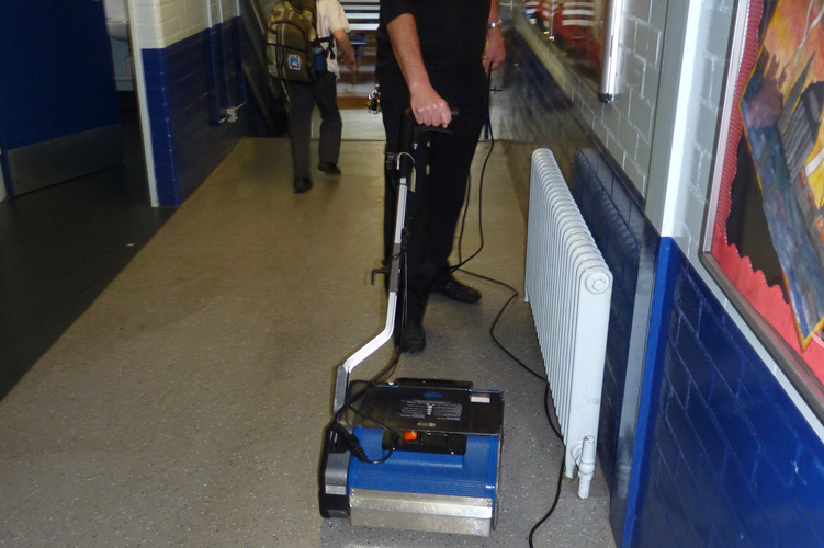 Image depicting efficient cleaning solutions for hard floors and carpets in school settings, utilising Duplex Cleaning Machines' innovative technology.