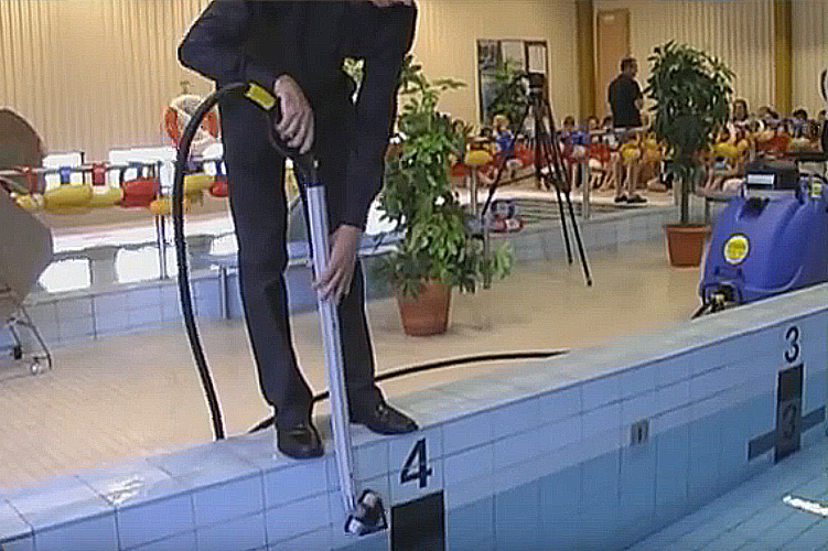 Image depicting Duplex Cleaning Machines' advanced cleaning technology for poolside areas in swimming centres, ensuring safety and hygiene.