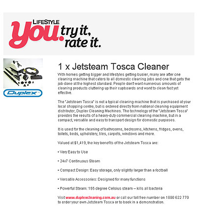 versatile complete home cleaning system- the Jetsteam Tosca Steam Cleaner is the single most adaptable piece of equipment to sanitize your home and restore cleanliness and hygiene