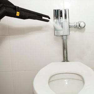 Steam cleaning accommodation bathrooms including toilets