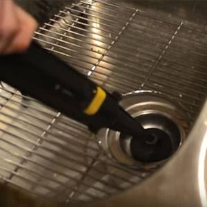 Image showing the effective use of Duplex cleaning technology for unblocking and maintaining clear bathroom drains.