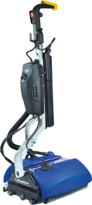 The Duplex Lithium Evolve, a high-performance compact scrubber, designed for efficient and eco-friendly cleaning across all floor types.