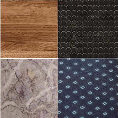 Various floor types showcasing the versatility of the Duplex Lithium Floor Cleaner.