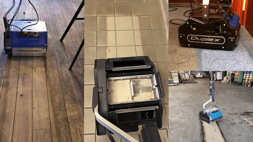 Floor cleaning machines operating on various surfaces, including wood, tiles, vinyl, and hard floors.