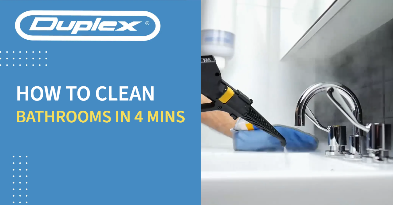 How to clean bathrooms in 4 minutes banner