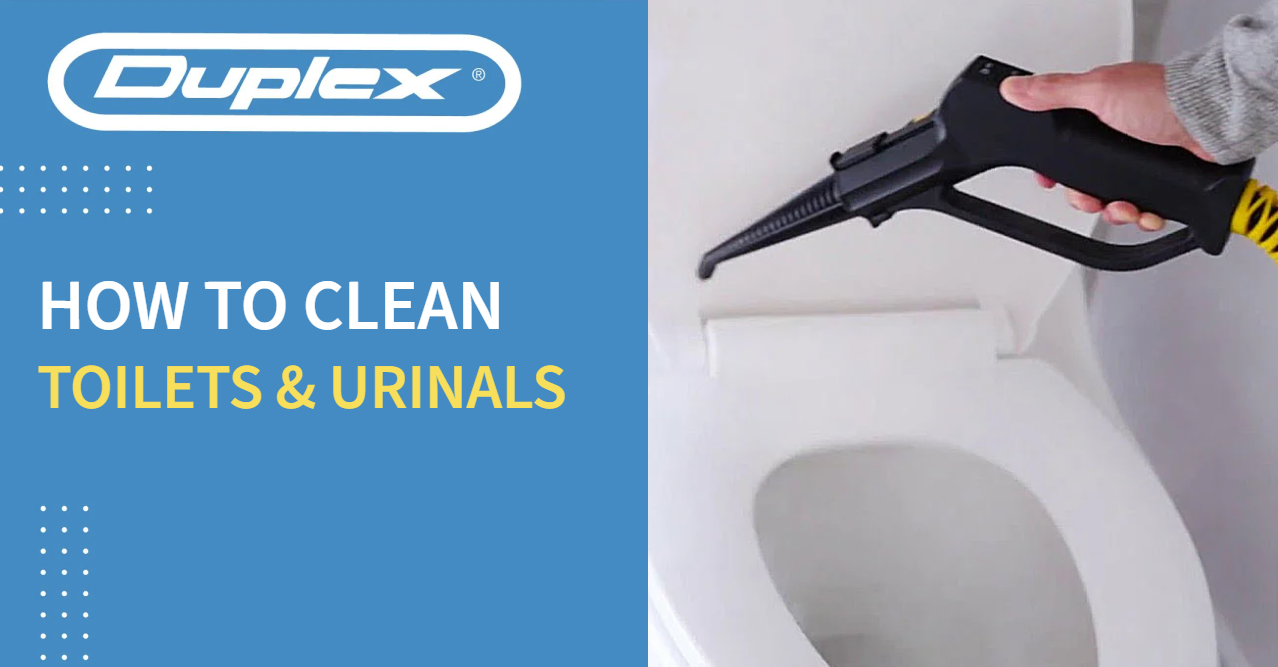 How to clean toilets urinals banner