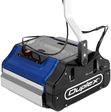 Duplex Steam floor machine for cleaning and sanitising aged care floors.