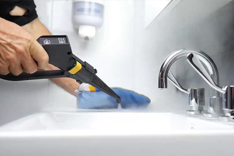 Bathroom Vanity Cleaning with Steam Vapour Disinfection