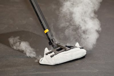 Commercial steam cleaning of hard floors in accommodation facilities