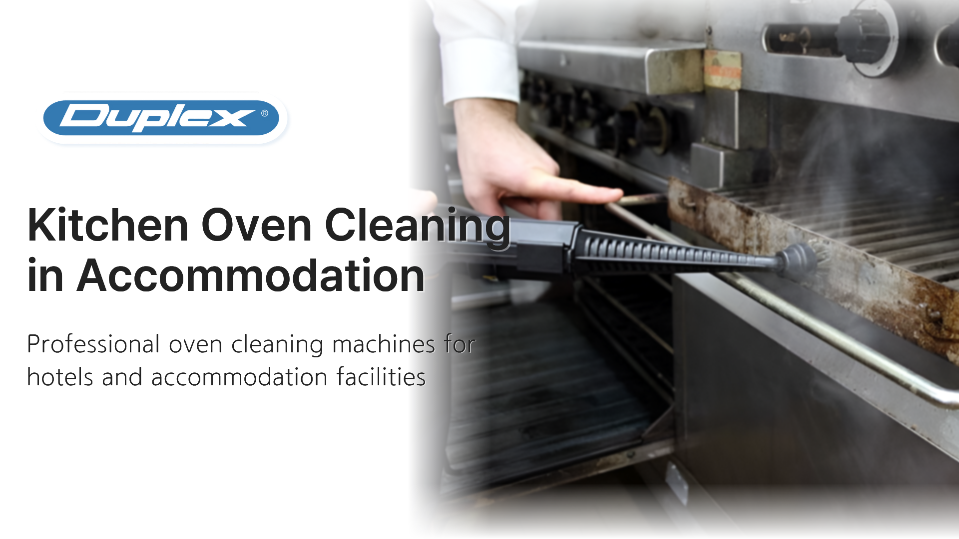 Steam cleaning machine for the kitchen oven cleaning in accommodation