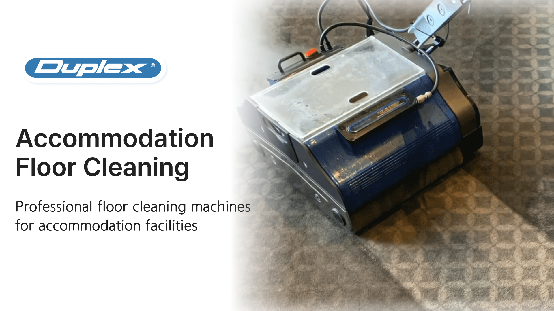 Commercial floor cleaning machine for accommodation facilities banner